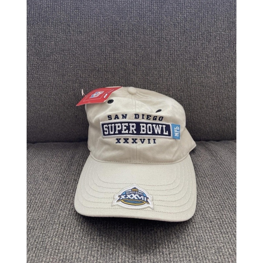 San Diego Super Bowl Hat Cap Strap Back One Size NFL Football Reebok Mens Beige